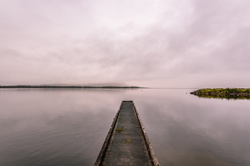 Obraz premium Pier on Lake Brunner, Moana, West Coast, New Zealand