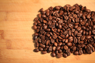 Coffee beans close-up. Black Espresso.