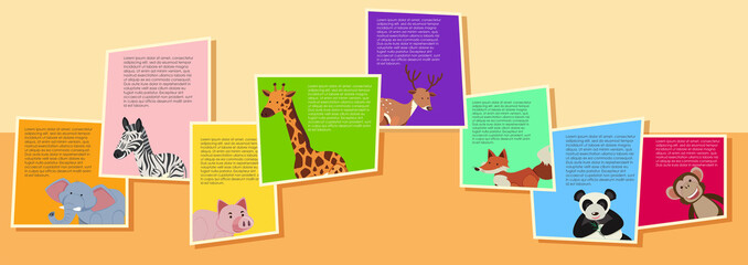 Background design with wild animals and text