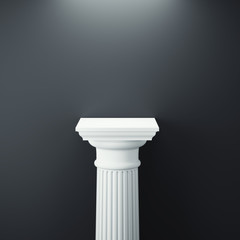 White greek column. 3d rendering