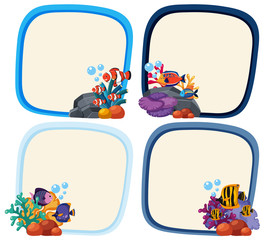 Border template with cute fish