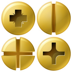 Fototapeta premium Golden nailhead in four designs