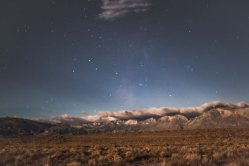 Obraz na płótnie Canvas Night Sky and Sierra Nevada Mountains