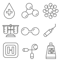 medical icons set
