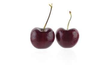 Cherry on a white background