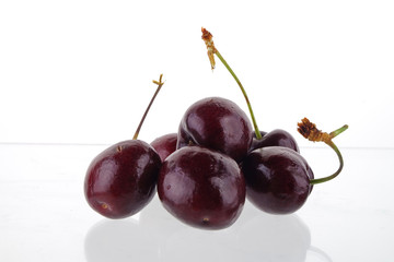 Cherry on a white background