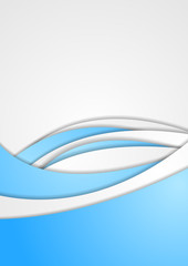 Fototapeta premium Blue and grey abstract wavy corporate background