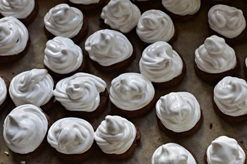 Close up of homemade meringue