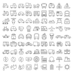 transportation icons, vehicle icons