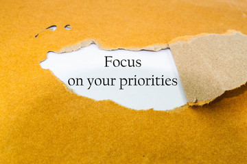 Focus on your priorities concept 
