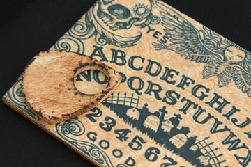 Wooden Board Ouija: Communication with Spirits, Religion Theme.