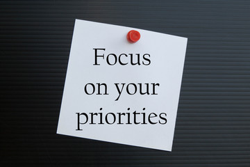 Focus on your priorities concept 