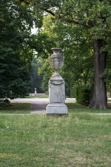 Fototapeta premium Antique Decorative Vase in Stone inside Park