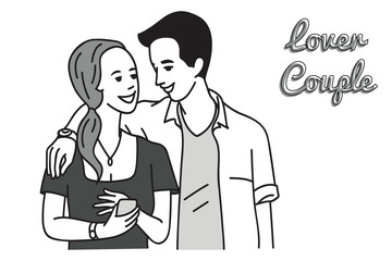 Happy couple teenagers