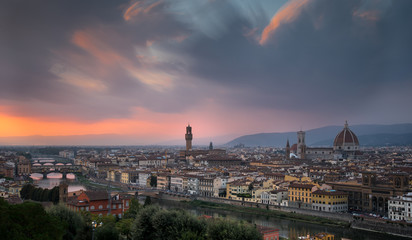 Fototapeta na wymiar Skyline of Florence city in Italy
