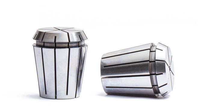 collets High precision drilling holder isolated on white background.