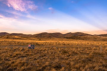 The flag on the road, New Zealand