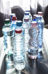Plastic bottles with mineral water
