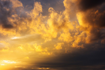 golden clouds with sunlight background