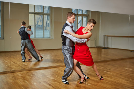 beautiful couple dancing tango
