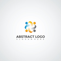 Abstract People Logo Template. Vector Illustrator Eps. 10