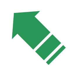 Pointer, arrow in modern flat style. Arrow button isolated on white background. Symbol for web design, site, app, UI.