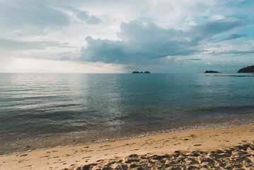 Storm in Distance over Beautiful Blue Water on Koh Chang Island