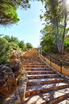 Stairway in beautiful park of Algarve