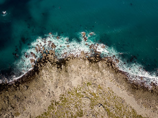 Turakirae Head, Top Down Aerial View, New Zealand Coastline 