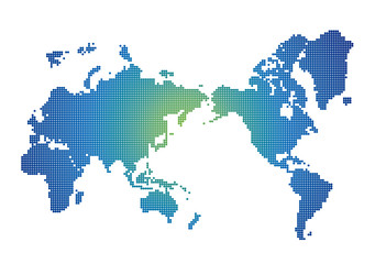 世界地図　ドット　グラデーション