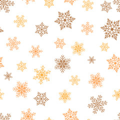 Seamless winter background with snowflakes. Holiday Christmas pattern. Merry Christmas and Happy New Year.
