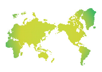 世界地図　ドット　グラデーション
