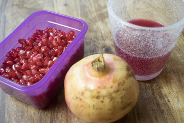 pomegranate seeds fruit and juice