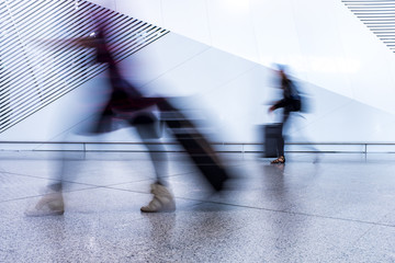 passenger in the walking at the airport