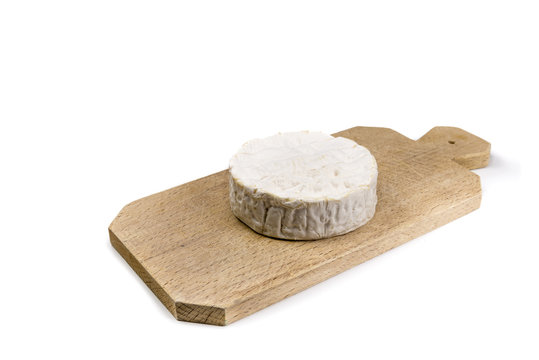 Fresh Camembert cheese natural on white background