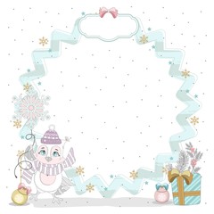 Christmas cards to scrapbook. New year elements. Vector illustration.