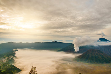 beautiful Volcano Mount Bromo at java island in Indonesia.