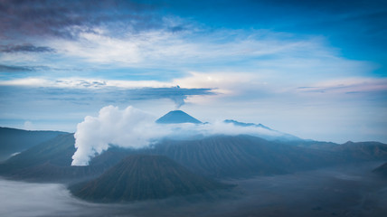 Naklejka na ściany i meble beautiful Volcano Mount Bromo at java island in Indonesia.