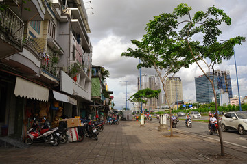 View of the Ho Chi Minh city street - October, 2017, Bangkok, Thailand