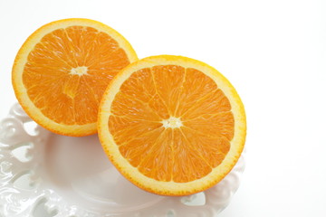 half cut orange for healthy food image