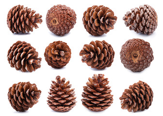Set of cones isolated on a white background