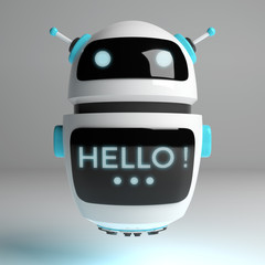 Futuristic digital chatbot 3D rendering