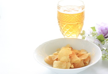 potato chips and beer