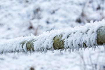 ice crystals on rail