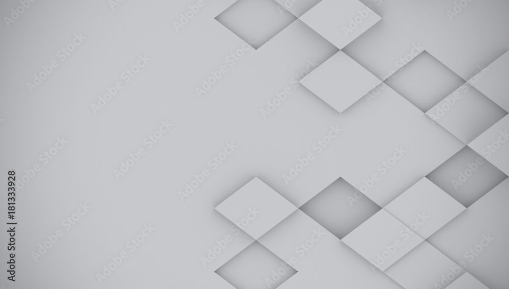Poster abstract background of rhombuses with place for text. gray color. 3d rendering.