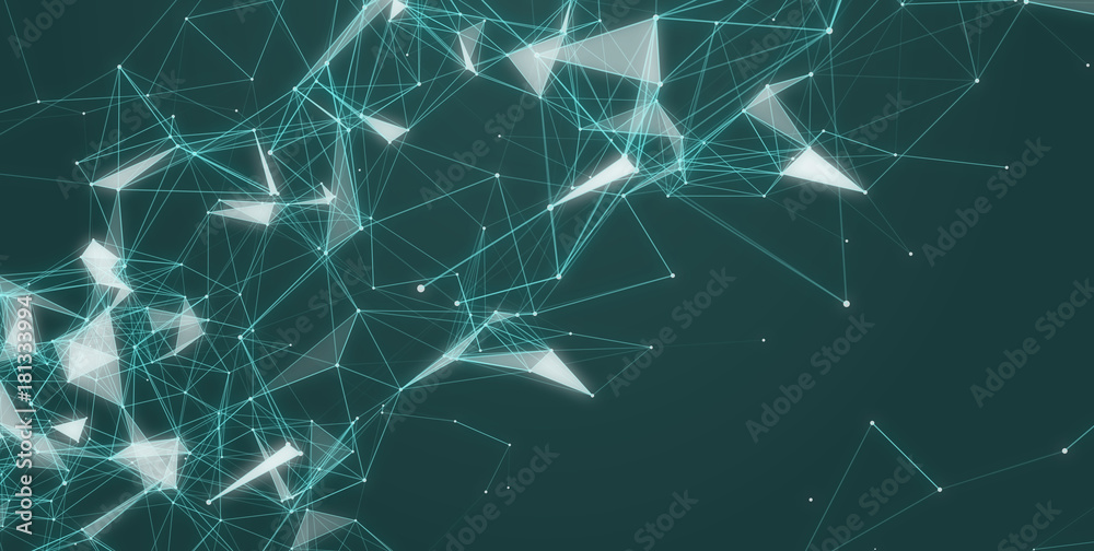 Poster abstract polygonal space light background with connecting dots and lines. triangular business wallpa