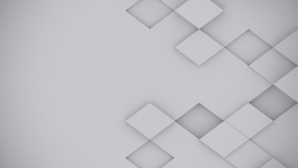 Fototapeta premium Abstract background of rhombuses with place for text. Gray color. 3d rendering.