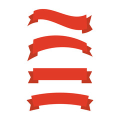 Ribbons banners flat isolated. Ribbons banners