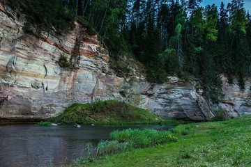 A beautiful viev to the river in forest