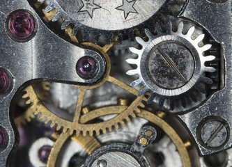 clockwork old mechanical watch, high resolution and detail